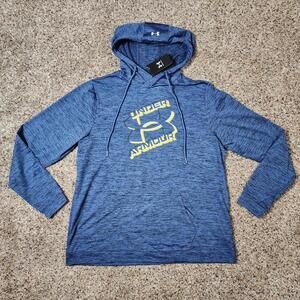 Under Armour Men’s Cold Gear Logo Graphic Hooded Sweatshirt Blue Size XL New